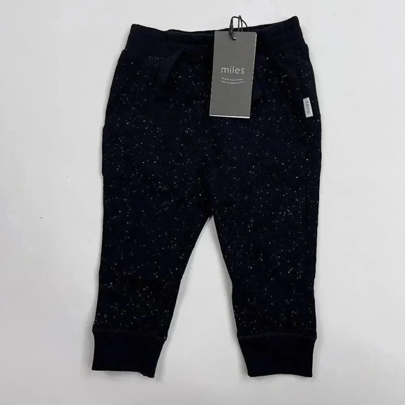 Miles Baby Knit Joggers Black Speckled White 12M NWT - Picture 1 of 6